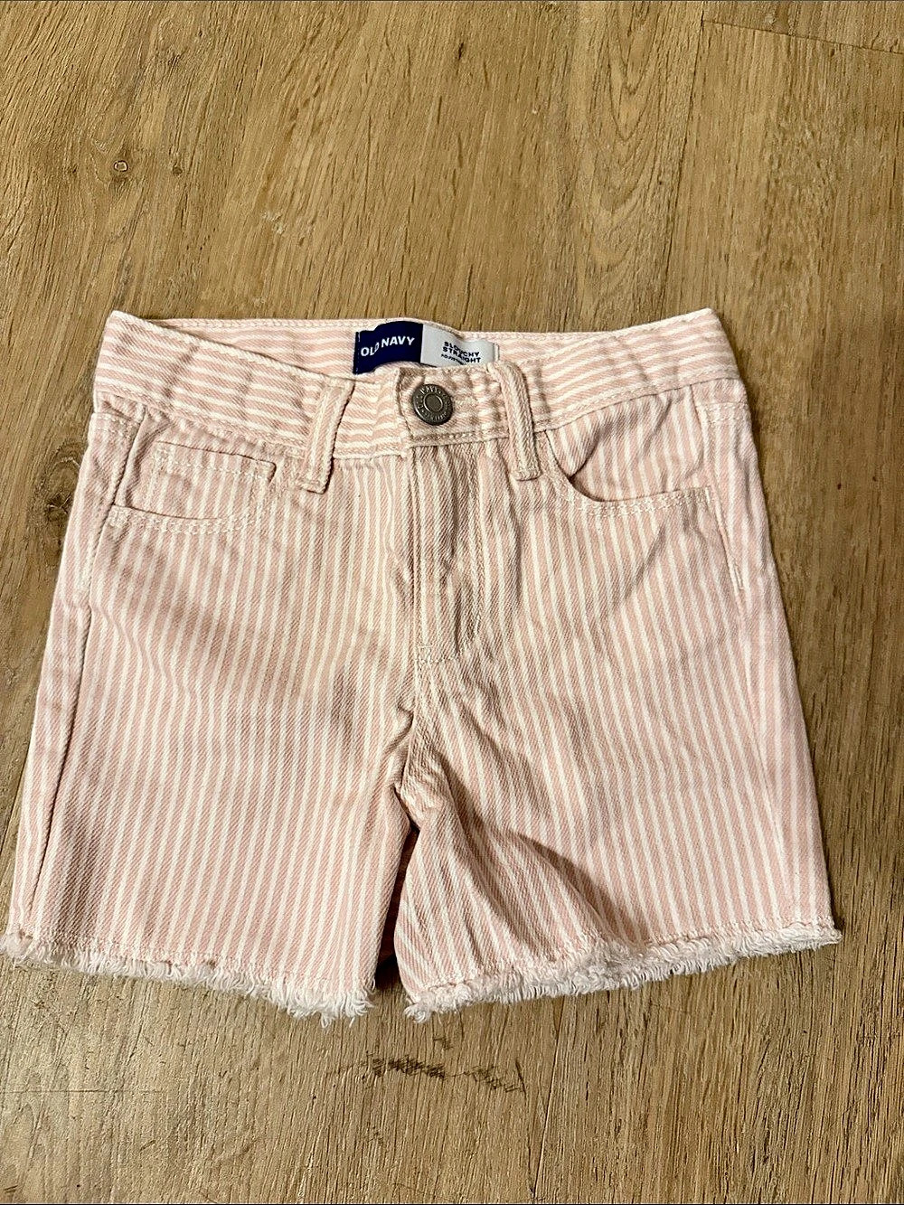 Old Navy Slouchy Straight Striped Jean Shorts Girls 5T